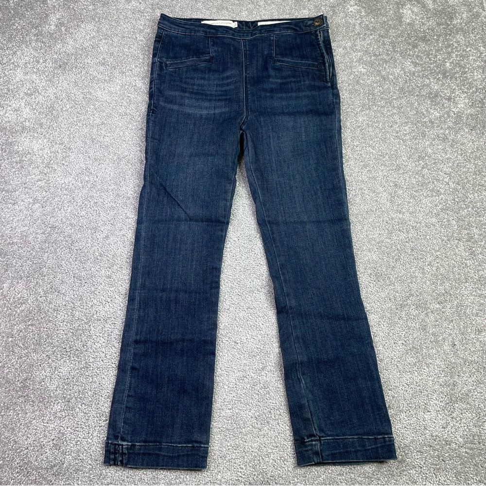 Pilcro and The Letterpress Jeans Women's 27 Blue Straight High-Rise Dark Denim